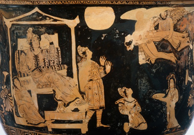 &Epsilon;ὐ&rho;ώ&pi;&eta;, Ὕ&pi;&nu;&omicron;&sigmaf; &kappa;&alpha;ὶ &Theta;ά&nu;&alpha;&tau;&omicron;&sigmaf;, &Sigma;&alpha;&rho;&pi;&eta;&delta;ώ&nu;