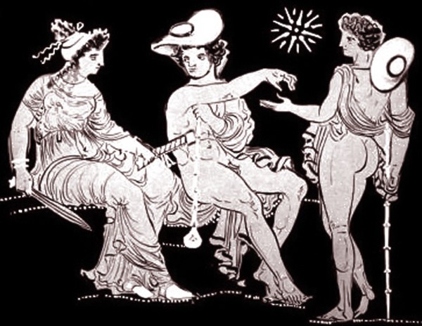 Ἡ &theta;&epsilon;ὰ &Nu;έ&mu;&epsilon;&sigma;&iota;&sigmaf; &kappa;&alpha;ὶ &omicron;ἱ &Delta;&iota;ό&sigma;&kappa;&omicron;&upsilon;&rho;&omicron;&iota;