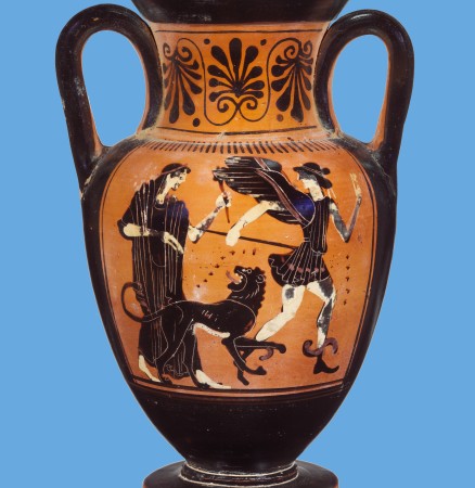 Ἡ Ἥ&rho;&alpha; &sigma;&tau;έ&lambda;&nu;&epsilon;&iota; &tau;ὴ&nu; Ἶ&rho;&iota;&delta;&alpha; &mu;ὲ &tau;ὸ&nu; &Lambda;έ&omicron;&nu;&tau;&alpha;