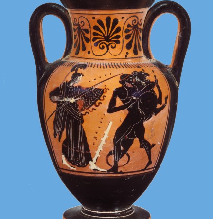 Ἡ Ἀ&theta;&eta;&nu;ᾶ &pi;&alpha;&rho;&alpha;&sigma;&tau;έ&kappa;&epsilon;&tau;&alpha;&iota; &tau;ῷ Ἡ&rho;&alpha;&kappa;&lambda;&epsilon;ῖ