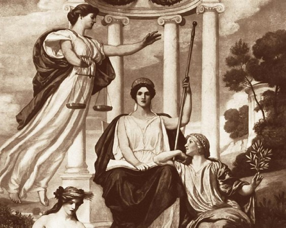 &Delta;ί&kappa;&eta;, Ἥ&rho;&alpha;, Ἀ&theta;&eta;&nu;ᾶ, &kappa;&alpha;ὶ &Delta;ή&mu;&eta;&tau;&rho;&alpha;