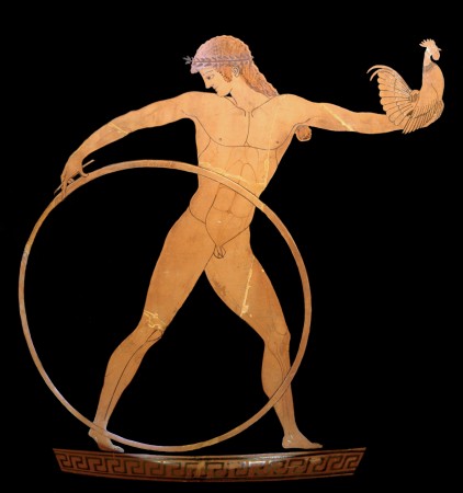 &Gamma;&alpha;&nu;&upsilon;&mu;ή&delta;&eta;&sigmaf; &mu;ὲ &tau;&rho;&omicron;&chi;ὸ &kappa;&alpha;ὶ &pi;&epsilon;&tau;&epsilon;&iota;&nu;ό