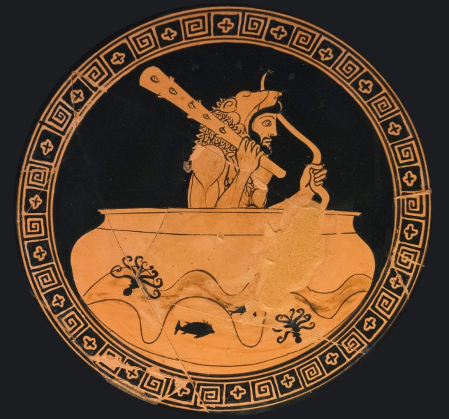 Ὁ Ἡ&rho;&alpha;&kappa;&lambda;ῆ&sigmaf; &delta;&iota;&alpha;&sigma;&chi;ί&zeta;&epsilon;&iota; &tau;ὸ&nu; Ὠ&kappa;&epsilon;&alpha;&nu;ὸ &sigma;&tau;ὴ&nu; &beta;ά&rho;&kappa;&alpha; &tau;&omicron;ῦ Ἥ&lambda;&iota;&omicron;&upsilon;